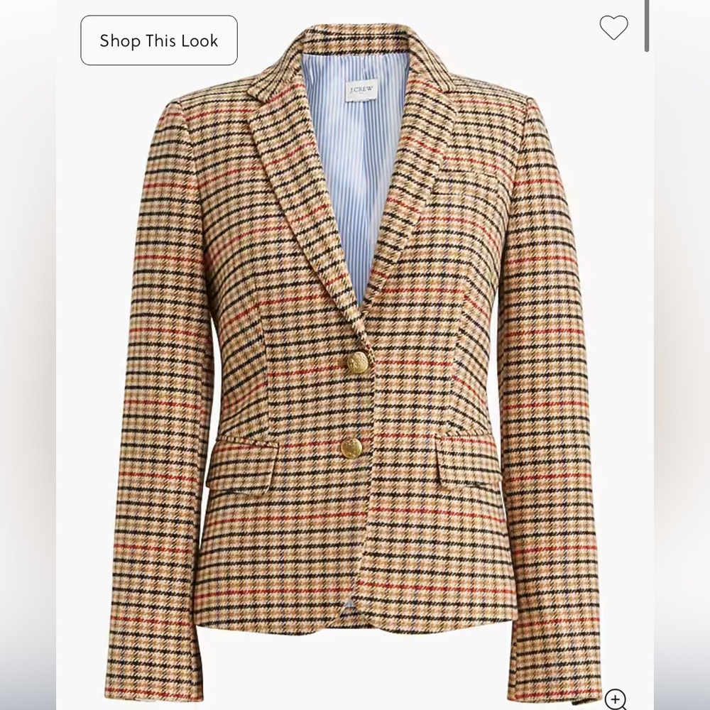 J. Crew Herringbone wool-blend schoolboy blazer size 12
